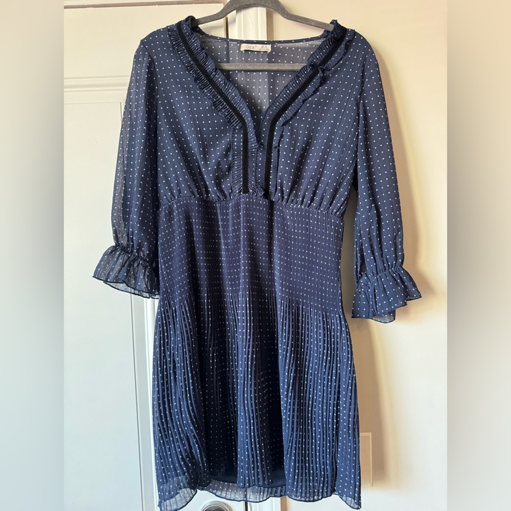 DEX dress. Size Medium. Blue. Polka Dot.